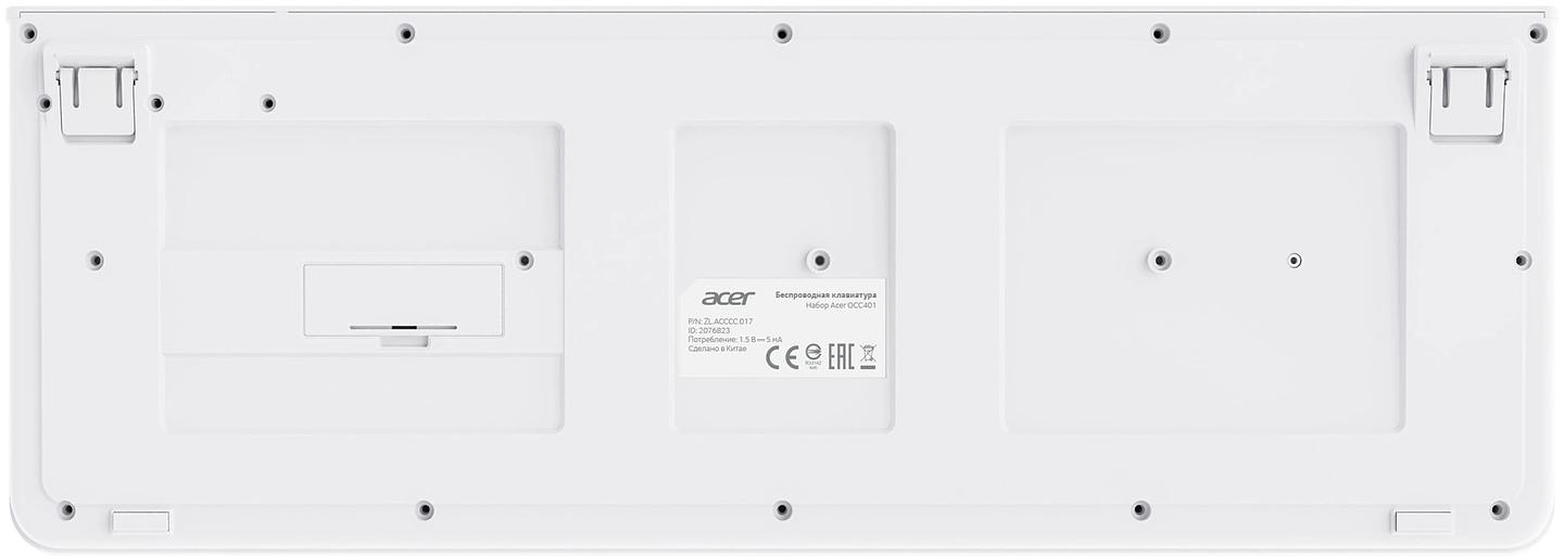 Клавиатура + мышь Acer OCC401 клав:белый мышь:белый USB беспроводная (ZL.ACCCC.017) фото 3