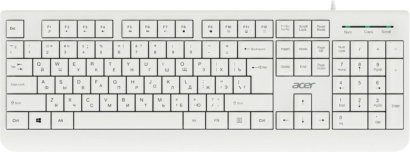 Клавиатура + мышь Acer OCC400 клав:белый мышь:белый USB (ZL.ACCCC.014) фото 2