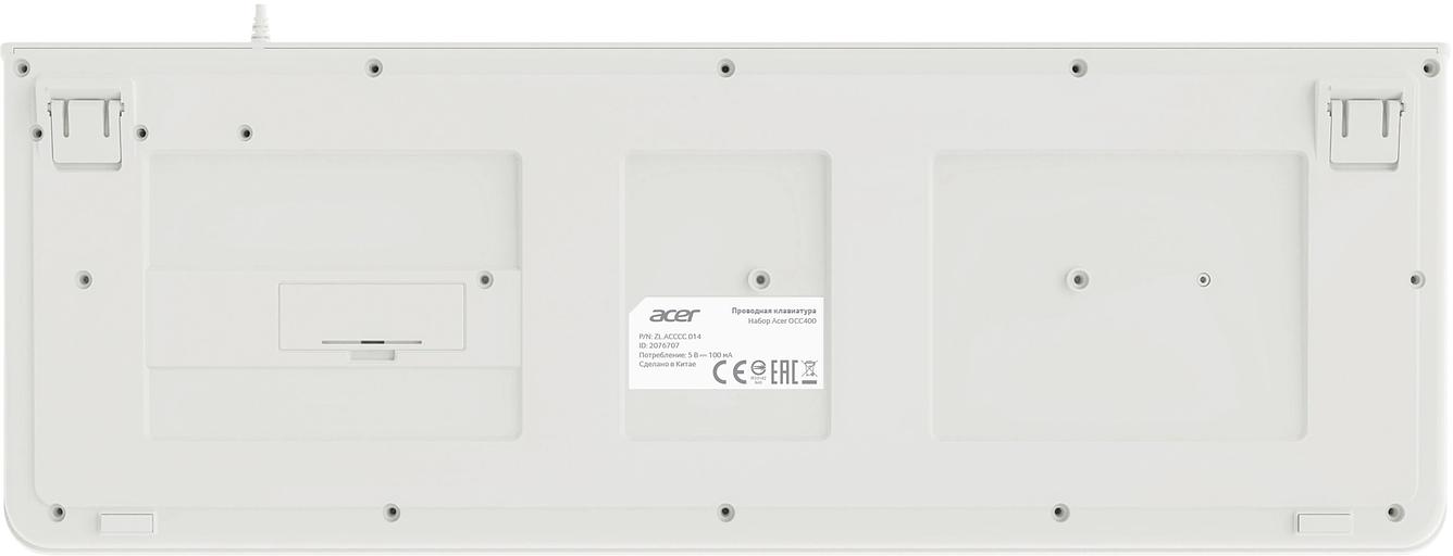 Клавиатура + мышь Acer OCC400 клав:белый мышь:белый USB (ZL.ACCCC.014) фото 3