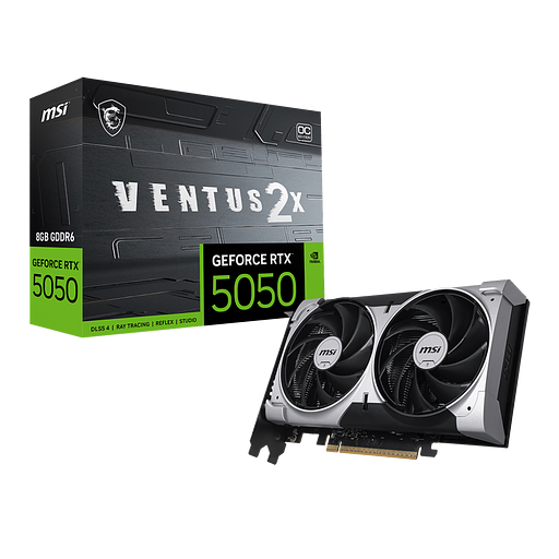 Видеокарта MSI RTX5050 VENTUS 2X OC 8GB GDDR6 128bit 3xDP HDMI 2FAN RTL фото 1