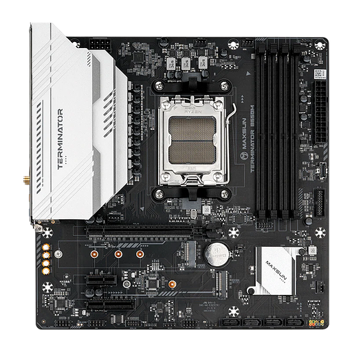 Материнская плата Maxsun MS-Terminator B650M WIFI6 B650, AM5, 4*DDR5, 1*PCIEx16, 1*PCIEx4, 1*PCIEx1, 2*M.2, 2*TypeC, 6*USB3.2Gen1, 6*USB2.0, 4*SATA3.0, 2.5G, DP, HDMI, M-ATX, RTL фото 2