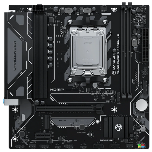 Материнская плата Maxsun MS-Challenger B850M-K B850, AM5, 2*DDR5, 1*PCIEx16, 1*PCIEx1, 1*M.2, 6*USB3.2Gen1, 4*USB2.0, 2*SATA3.0, 1G, HDMI, M-ATX, RTL фото 1