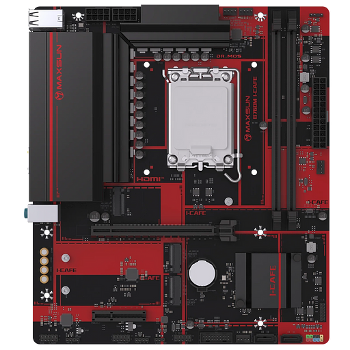 Материнская плата Maxsun MS-B760M I-CAFE B760, LGA1700, 2*DDR5, 1*PCIEx16, 1*PCIEx4, 3*M.2, 4*USB3.2Gen1, 8*USB2.0, 2*SATA3.0, 2.5G, DP, HDMI, M-ATX, RTL фото 3