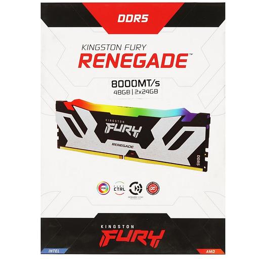 Модуль памяти Kingston 48GB DDR5 8000 FURY Renegade Silver/Black Non-ECC Unbuffered DIMM (Kit 2*24gb) фото 6
