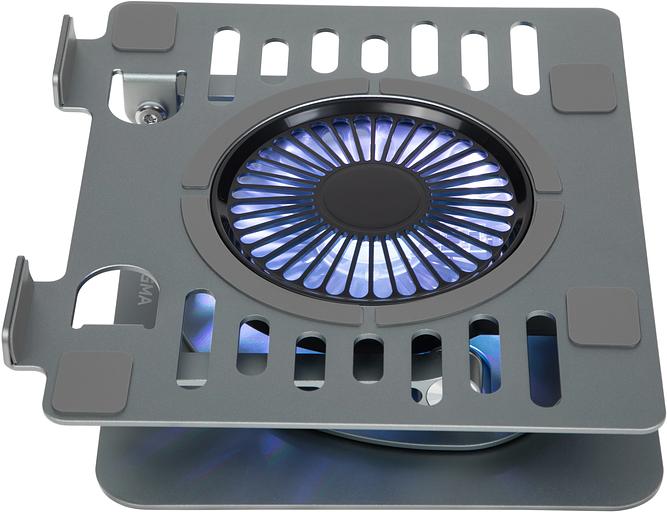 Подставка для ноутбука Digma D-NCP170-1xRGB110-360 17" 240x230x50мм 2xUSB 1x алюминий серый фото 2