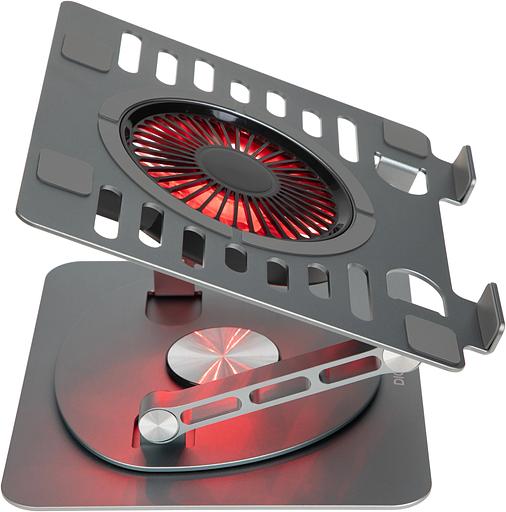 Подставка для ноутбука Digma D-NCP170-1xRGB110-360 17" 240x230x50мм 2xUSB 1x алюминий серый фото 4