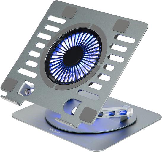 Подставка для ноутбука Digma D-NCP170-1xRGB110-360 17" 240x230x50мм 2xUSB 1x алюминий серый фото 7
