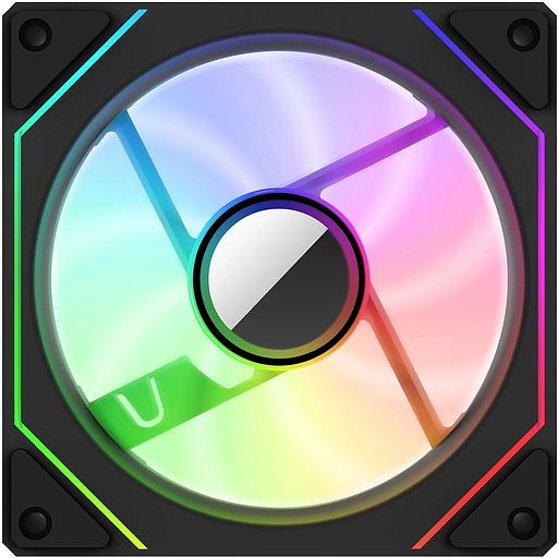 Вентилятор для корпуса Bloody CF-12 LCD ARGB 120х120x25 черный 4-pin 32дБ (упак.:1шт) (CF-12-ARGB120-BK) Ret фото 5