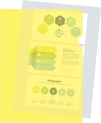 Папка-уголок Silwerhof Eco SE-E120/YEL тисненый A4 пластик 0.12мм желтый фото 3