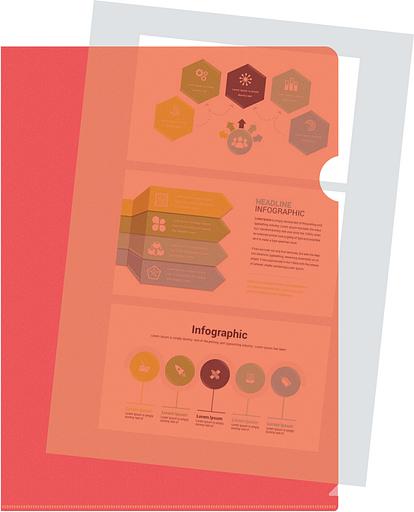 Папка-уголок Silwerhof Eco SE-E120/RED тисненый A4 пластик 0.12мм красный фото 3