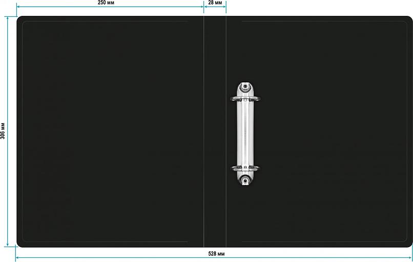 Папка на 2-х кольцах Silwerhof Eco SE-0420/2RBLK A4 пластик 0.5мм кор.30мм черный фото 3