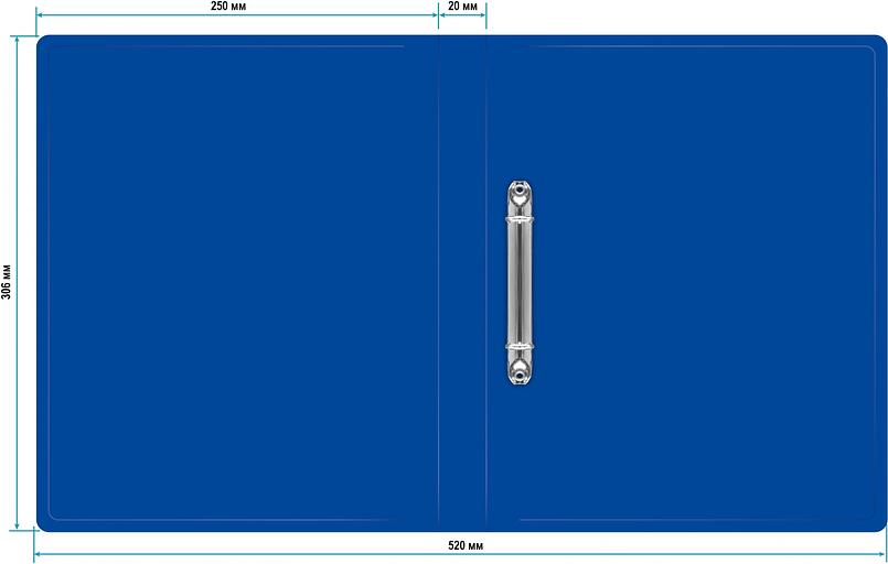 Папка на 2-х кольцах Silwerhof Eco SE-0413/2RBLU A4 пластик 0.5мм кор.18мм синий фото 3