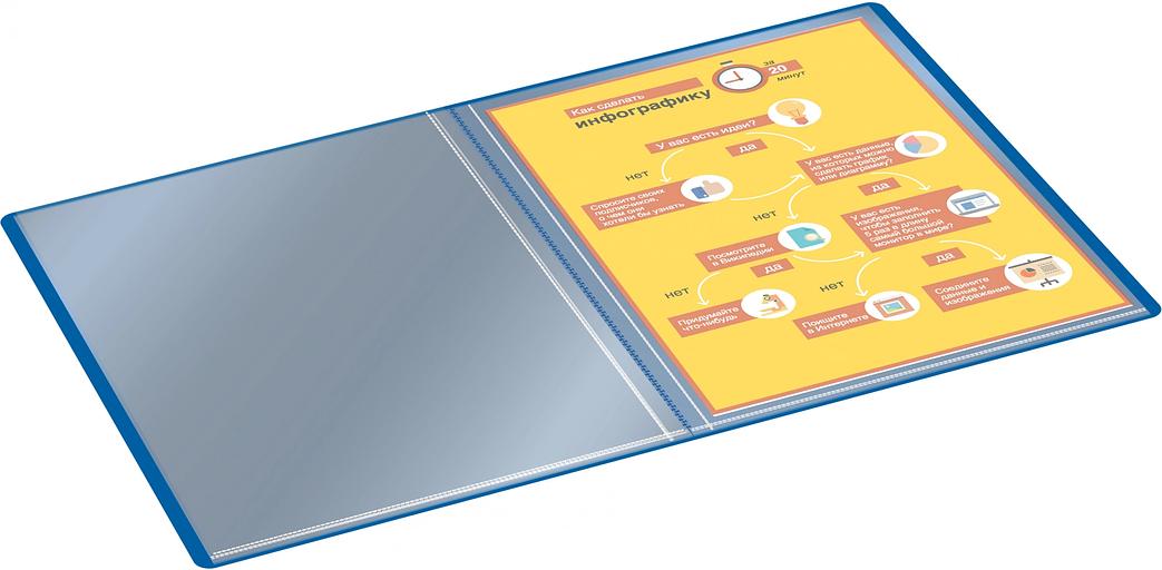 Папка с 30 прозр.вклад. Silwerhof Eco SE-V30BLU A4 пластик 0.5мм синий фото 4
