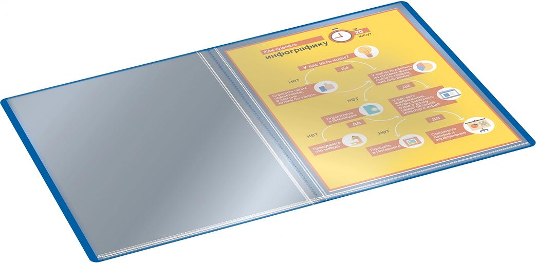 Папка с 40 прозр.вклад. Silwerhof Eco SE-V40BLU A4 пластик 0.5мм синий фото 4