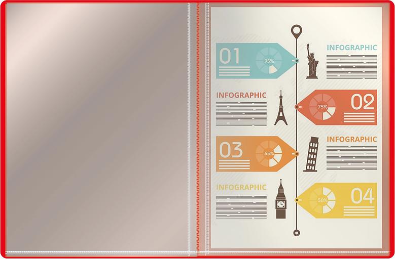 Папка с 40 прозр.вклад. Silwerhof Eco SE-V40RED A4 пластик 0.5мм красный фото 2