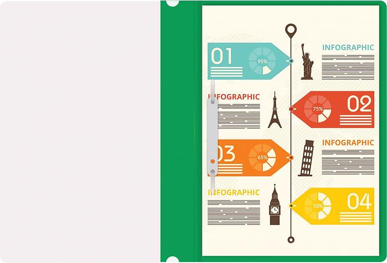 Папка-скоросшиватель Silwerhof Eco SE-PSE20/GRN A4 прозрач.верх.лист пластик зеленый 0.11/0.13 фото 5