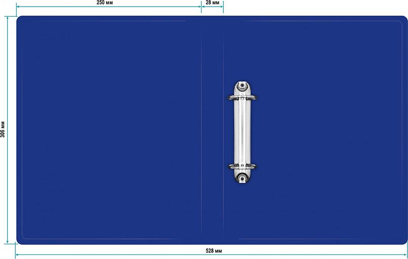 Папка на 2-х кольцах Silwerhof Eco SE-0420/2RBLU A4 пластик 0.5мм кор.30мм синий фото 3