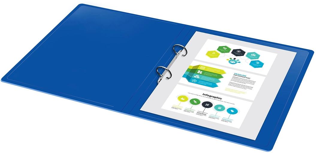 Папка на 2-х кольцах Silwerhof Eco SE-0420/2RBLU A4 пластик 0.5мм кор.30мм синий фото 4