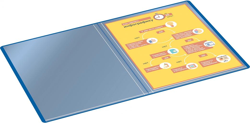 Папка с 10 прозр.вклад. Silwerhof Eco SE-V10BLU A4 пластик 0.5мм синий фото 4