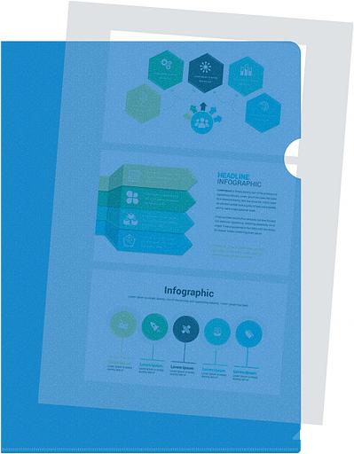 Папка-уголок Silwerhof Eco SE-E120/BLU тисненый A4 пластик 0.12мм синий фото 3