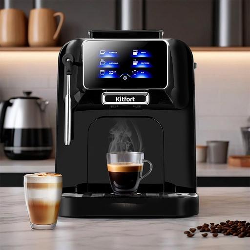 Кофемашина Kitfort КТ-7472 1480Вт черный фото 9