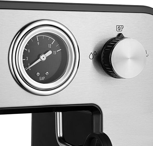 Кофеварка рожковая Kitfort КТ-7515 1450Вт серебристый фото 3