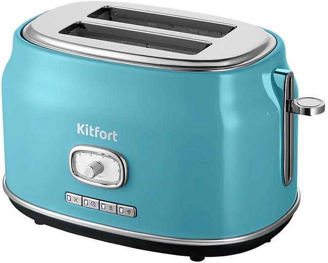 Тостер Kitfort КТ-6455 815Вт голубой/серебристый фото 2