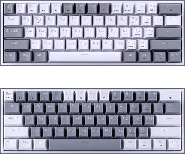 Клавиатура Redragon Fizz механическая белый/серый USB Multimedia for gamer LED (72602) кабель 1.8м фото 2