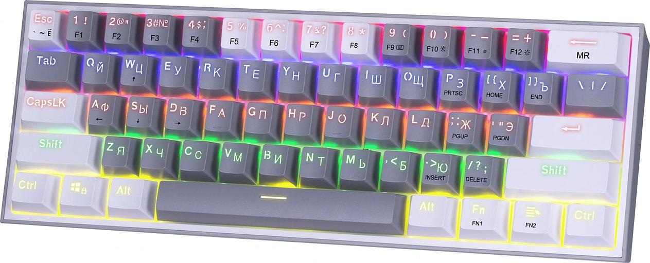 Клавиатура Redragon Fizz механическая белый/серый USB Multimedia for gamer LED (72602) кабель 1.8м фото 3
