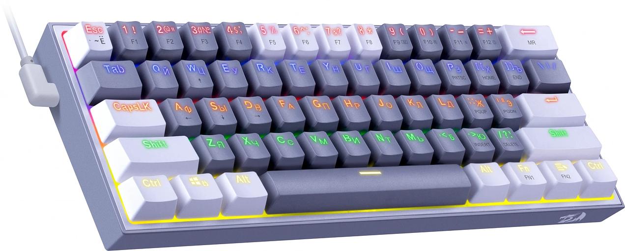 Клавиатура Redragon Fizz механическая белый/серый USB Multimedia for gamer LED (72602) кабель 1.8м фото 5