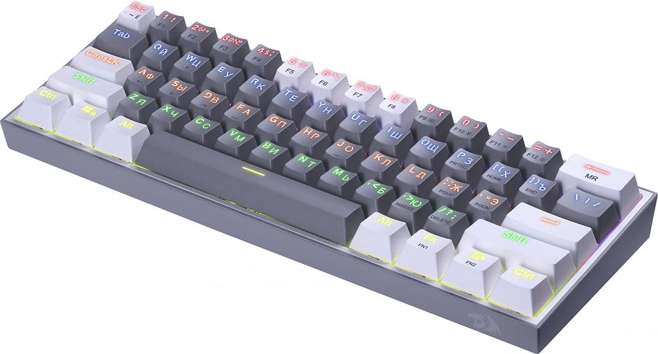 Клавиатура Redragon Fizz механическая белый/серый USB Multimedia for gamer LED (72602) кабель 1.8м фото 7