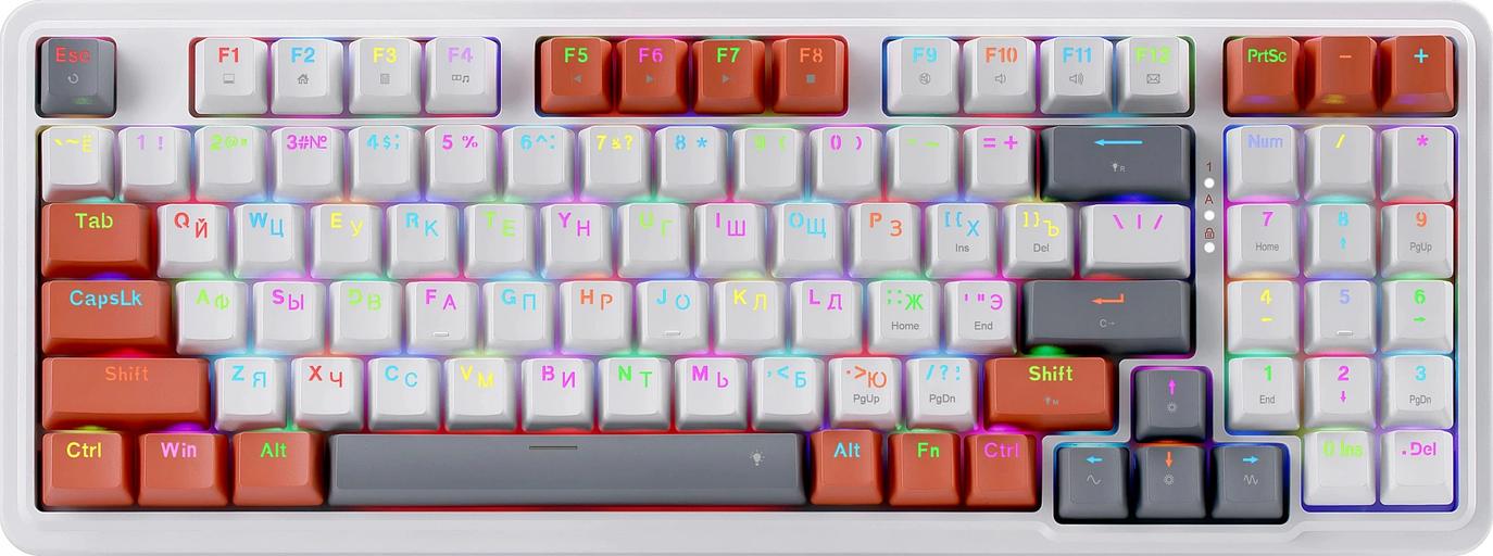 Клавиатура Redragon Gloria механическая белый/оранжевый USB Multimedia for gamer LED (72216) кабель 1.8м фото 1