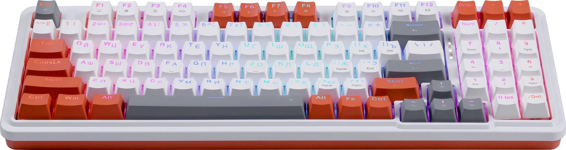 Клавиатура Redragon Gloria механическая белый/оранжевый USB Multimedia for gamer LED (72216) кабель 1.8м фото 5