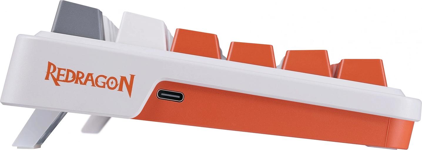 Клавиатура Redragon Gloria механическая белый/оранжевый USB Multimedia for gamer LED (72216) кабель 1.8м фото 8
