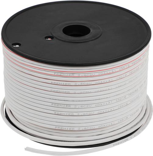 Кабель Premier 2.4C2V BC WT 100м. белый (21-001 100) фото 1