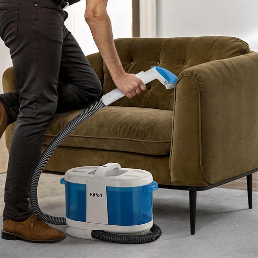 Пылесос моющий Kitfort КТ-5376 170Вт голубой/белый фото 6