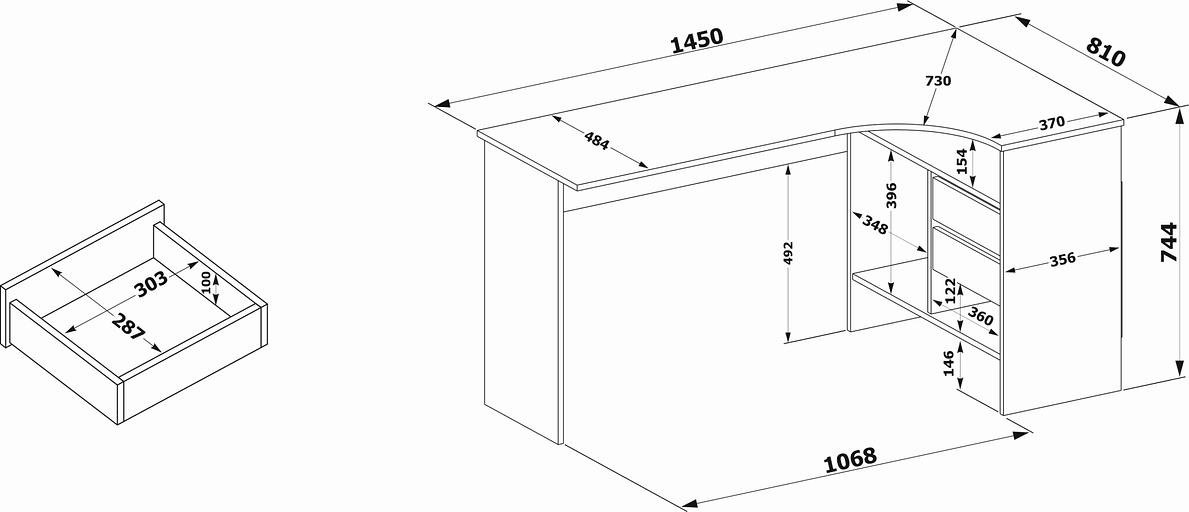 Стол для компьютера Сокол СПм-25 П столешница ЛДСП венге (00-00015989) фото 4
