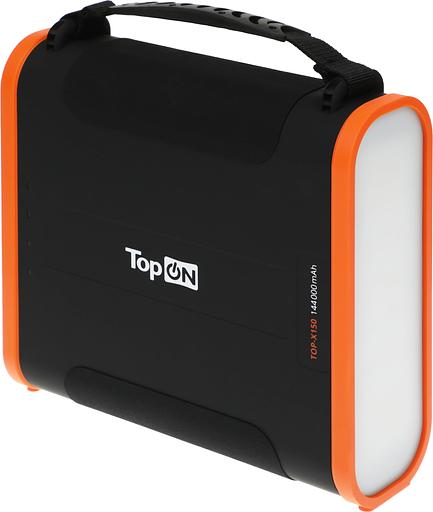 Электростанция портативная TopON TOP-X150 148000mAh 5A QC3.0/PD3.0 4xUSB солн.бат. черный/оранжевый (103764) фото 1
