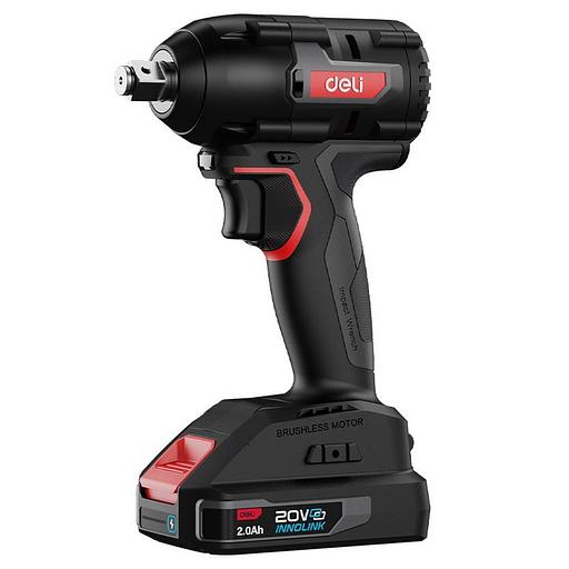 Гайковерт ударный аккумуляторный Deli DE-BS20-1D2 (2АКБ*2Ач + ЗУ, 20V, 350Нм, 0-2800об/мин, 0-3600уд/мин, сумка) фото 1