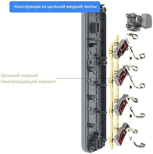 Сетевой фильтр Deli ET434 1.8м (4 розетки) белый (пакет ПЭ) фото 4