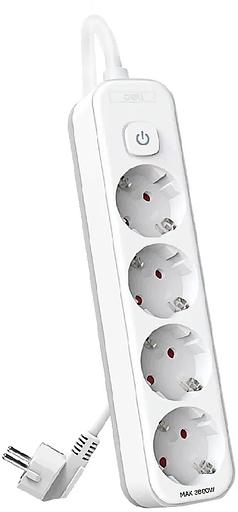 Сетевой фильтр Deli ET436 5м (4 розетки) белый (пакет ПЭ) фото 1