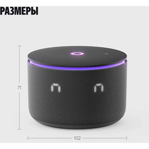 Умная колонка Яндекс Станция Мини 3 Про с Алисой, Zigbee, черный ( YNDX00059BLK) фото 6