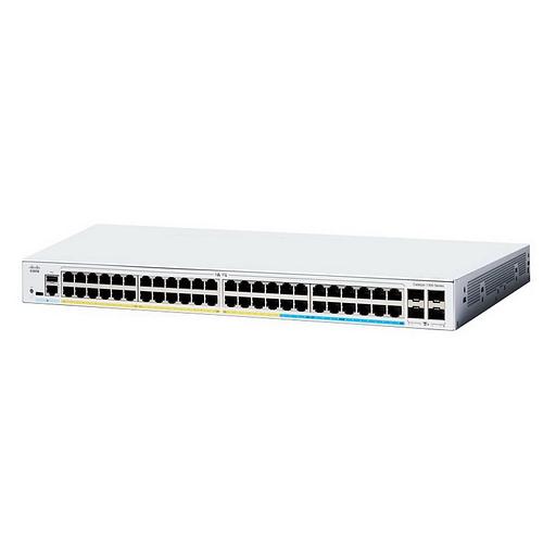 Коммутатор CISCO Catalyst 1300 48x 10/100/1000 RJ-45 PoE+, 4x 1Gb SFP uplinks, PoE+ 370W, RackMount Kit, C1300-48P-4G фото 1