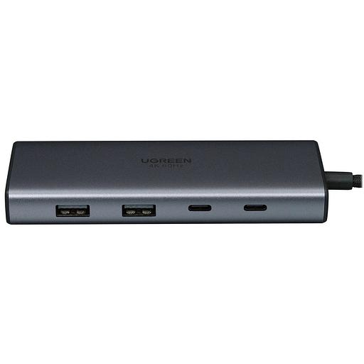 Конвертер UGREEN CM498 (45379) 4-in-1 4K@60Hz USB-C to 2*USB-A 3.2+2*USB-C 3.2+2*HDMI+PD Port Converter. Цвет:серый фото 3