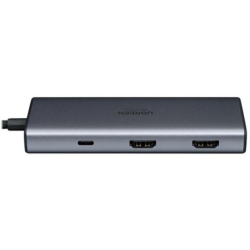Конвертер UGREEN CM498 (45379) 4-in-1 4K@60Hz USB-C to 2*USB-A 3.2+2*USB-C 3.2+2*HDMI+PD Port Converter. Цвет:серый фото 4