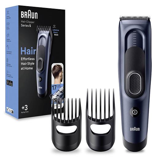 Braun Машинка для стрижки волос HC5350 с 2 гребнями и чехлом темно-синий тип 5427 фото 1