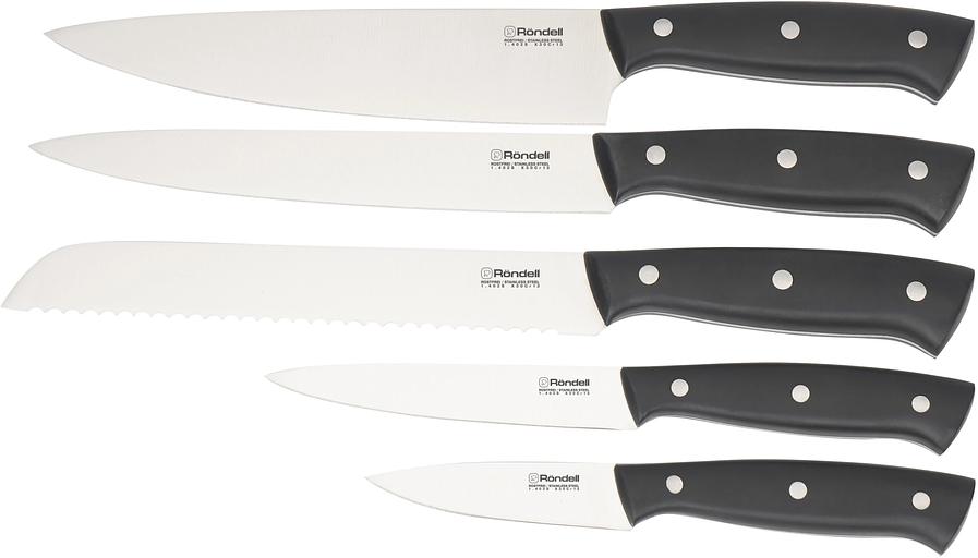 Набор ножей кухон. Rondell Dual RD-1943 компл.:6предм. с подставкой черный подар.коробка фото 2