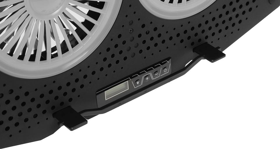 Подставка для ноутбука Digma D-NCP180-2x110RGB 18" 410x280x34мм 20дБ 2xUSB 2x 110ммFAN 700г Fan-control пластик ABS черный фото 4