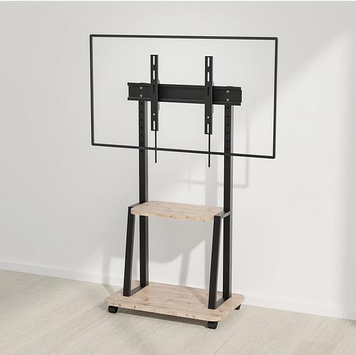 Стойка для телевизора Holder PR-108 черный/береза 32"-65" макс.80кг напольный мобильный фото 6