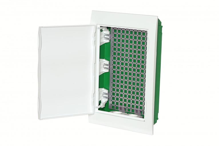 Корпус встраиваемый City9 Box IT 3 ряда 36мод. 2 розетки с бел. дверцей SE EZ9E312P2FIT фото 1
